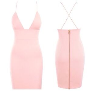 House of CB Blush Loren Bralette Midi Bodycon Dress